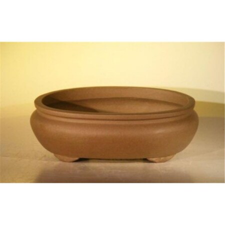 Marco Frio 6.5 x 4.5 x 2.125 in. Tan Unglazed Ceramic Bonsai Pot, Oval MA2202231